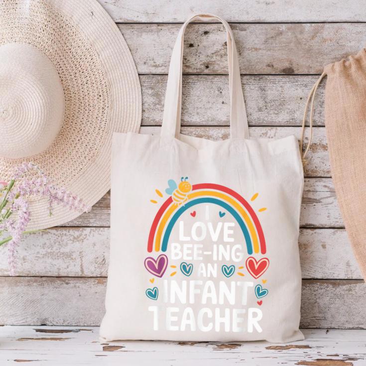 I Love Bee-Ing An Infant Teacher Toddler Teaching Canvas Tote Bag, gift for family, gift for coworker I Love Bee-Ing An Infant Teacher Toddler Teaching Canvas Tote Bag, gift for family, gift for coworker