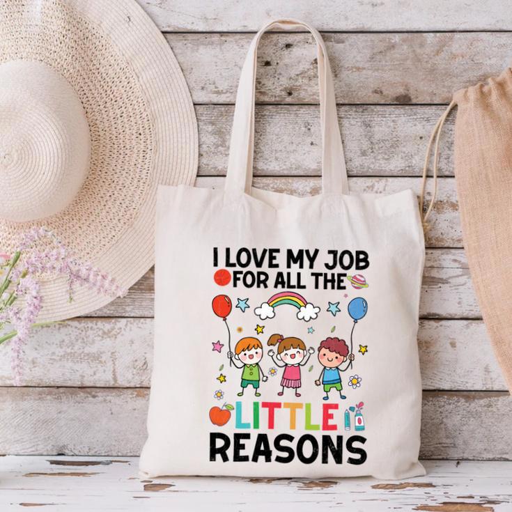 Love Job For Little Reasons Daycare Teacher Graphic Canvas Tote Bag, gift for family, gift for coworker Love Job For Little Reasons Daycare Teacher Graphic Canvas Tote Bag, gift for family, gift for coworker