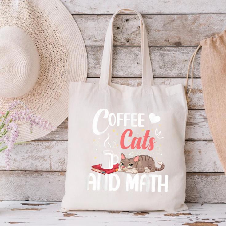 I Love Math Cats And Coffee Heart Mathematics Teacher Canvas Tote Bag, gift for family, gift for coworker