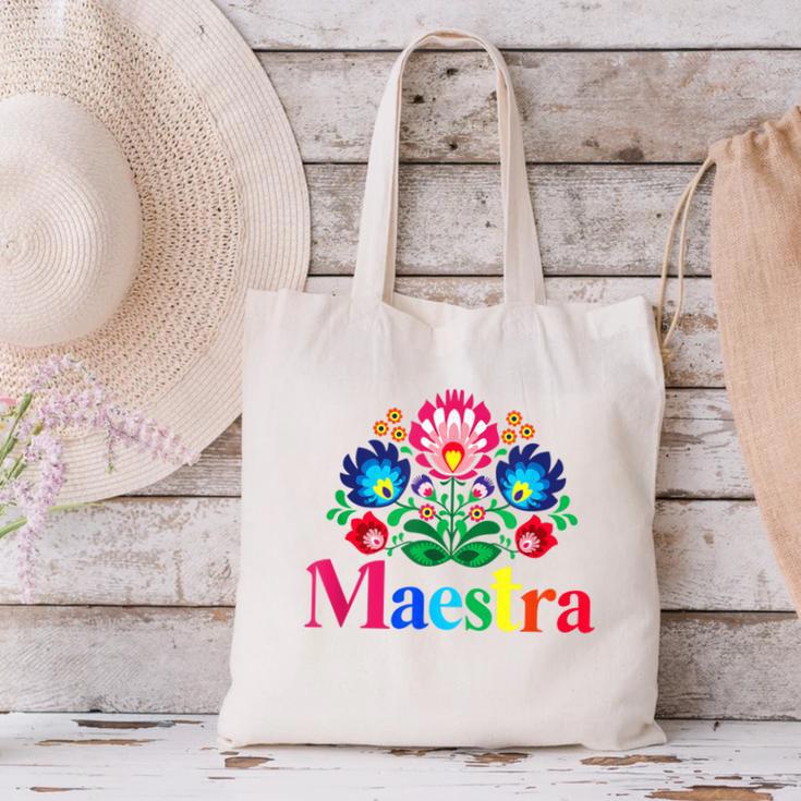Maestra Proud Spanish Teacher Bilingual Teacher Latina Canvas Tote Bag, gift for family, gift for coworker Maestra Proud Spanish Teacher Bilingual Teacher Latina Canvas Tote Bag, gift for family, gift for coworker