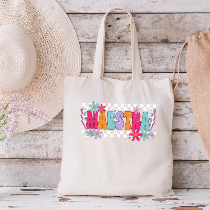 Maestra Teacher Spanish Back To School First Day Of School Canvas Tote Bag, gift for family, gift for coworker Maestra Teacher Spanish Back To School First Day Of School Canvas Tote Bag, gift for family, gift for coworker