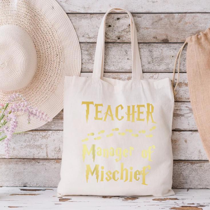 Magical Teacher Manager Of Mischief Birthday Family Party Canvas Tote Bag, gift for family, gift for coworker Magical Teacher Manager Of Mischief Birthday Family Party Canvas Tote Bag, gift for family, gift for coworker