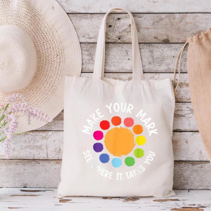 Make Your Mark For a International Dot Day Teacher Dot Lover Canvas Tote Bag, gift for family, gift for coworker Make Your Mark For a International Dot Day Teacher Dot Lover Canvas Tote Bag, gift for family, gift for coworker