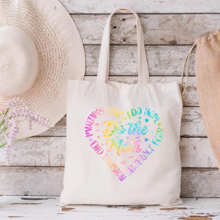 Do The Math Multiply Love Add Hope Math Teacher Tie Dye Canvas Tote Bag, gift for family, gift for coworker