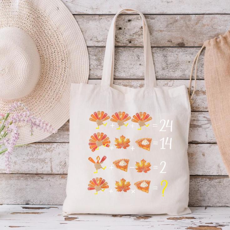 Math Number Thanksgiving Count Answer Pie Turkey Teacher Canvas Tote Bag, gift for family, gift for coworker Math Number Thanksgiving Count Answer Pie Turkey Teacher Canvas Tote Bag, gift for family, gift for coworker
