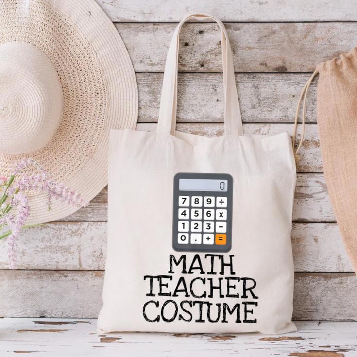 Math Teacher Costume Tshirt Halloween High School Calculator Canvas Tote Bag, gift for family, gift for coworker