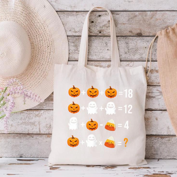 Math Teacher Halloween Equation Pumpkin Ghost Candy Corn Canvas Tote Bag, gift for family, gift for coworker Math Teacher Halloween Equation Pumpkin Ghost Candy Corn Canvas Tote Bag, gift for family, gift for coworker