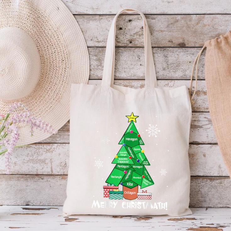 Math Teacher Polygon Christmas Tree Geometry Merry Christmas Canvas Tote Bag, gift for family, gift for coworker Math Teacher Polygon Christmas Tree Geometry Merry Christmas Canvas Tote Bag, gift for family, gift for coworker