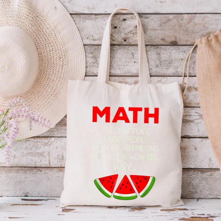 Math Watermelon Calculation Joke Teacher Student Canvas Tote Bag, gift for family, gift for coworker Math Watermelon Calculation Joke Teacher Student Canvas Tote Bag, gift for family, gift for coworker