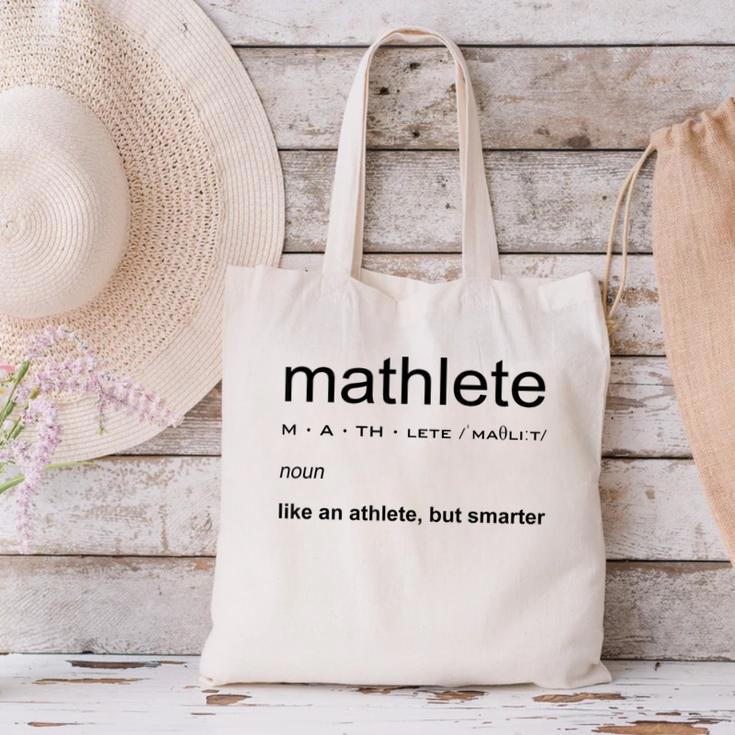 Mathlete Definition Math Math Teacher Nerd Geek Men Women Girls Kids Canvas Tote Bag, gift for family, gift for coworker