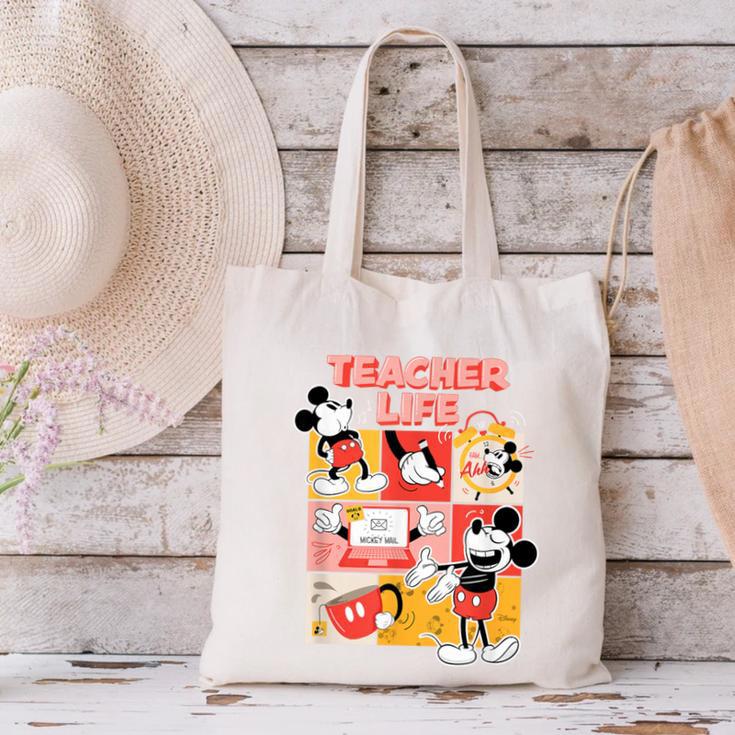 Mickey Mouse Teacher Life Canvas Tote Bag, gift for family, gift for coworker
