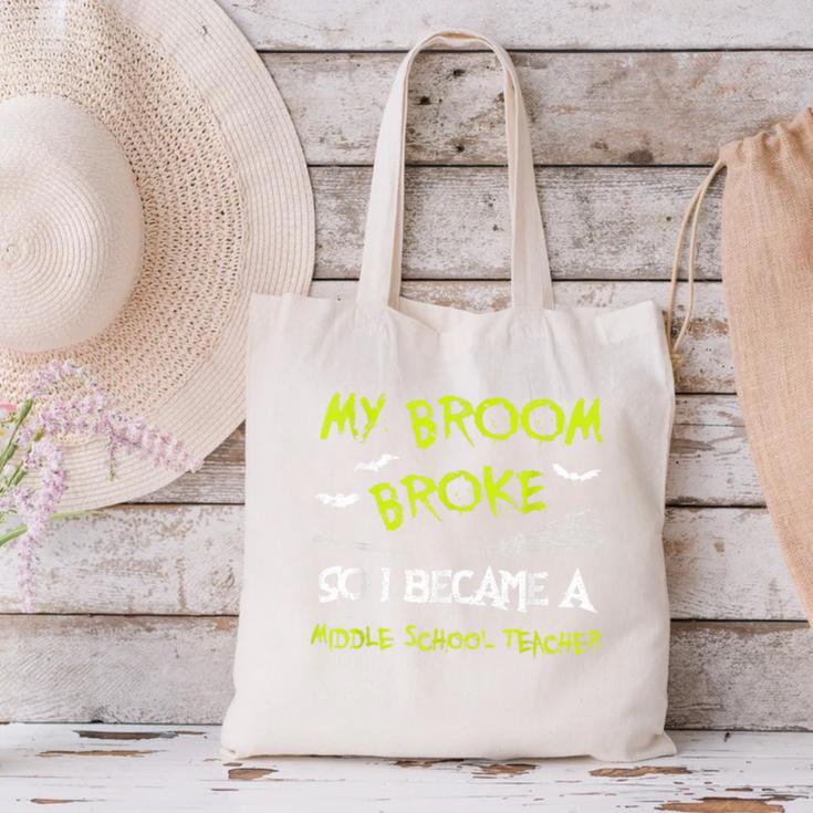 Middle School Teacher Halloween Costume Shirt Lazy Canvas Tote Bag, gift for family, gift for coworker