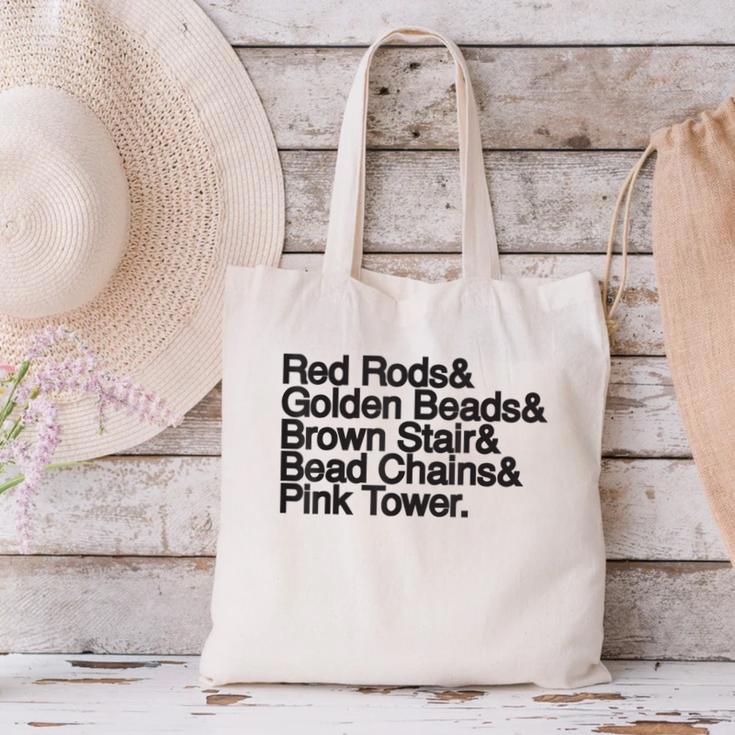 Montessori Helvetica Education Teacher Canvas Tote Bag, gift for family, gift for coworker