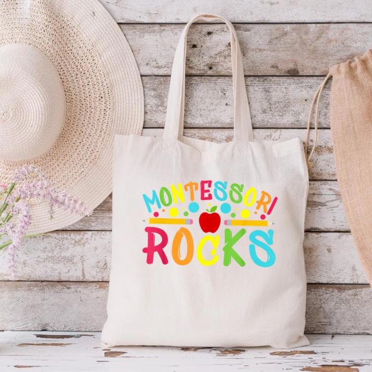 Montessori Rocks Montessori Teacher Back To School Canvas Tote Bag, gift for family, gift for coworker Montessori Rocks Montessori Teacher Back To School Canvas Tote Bag, gift for family, gift for coworker