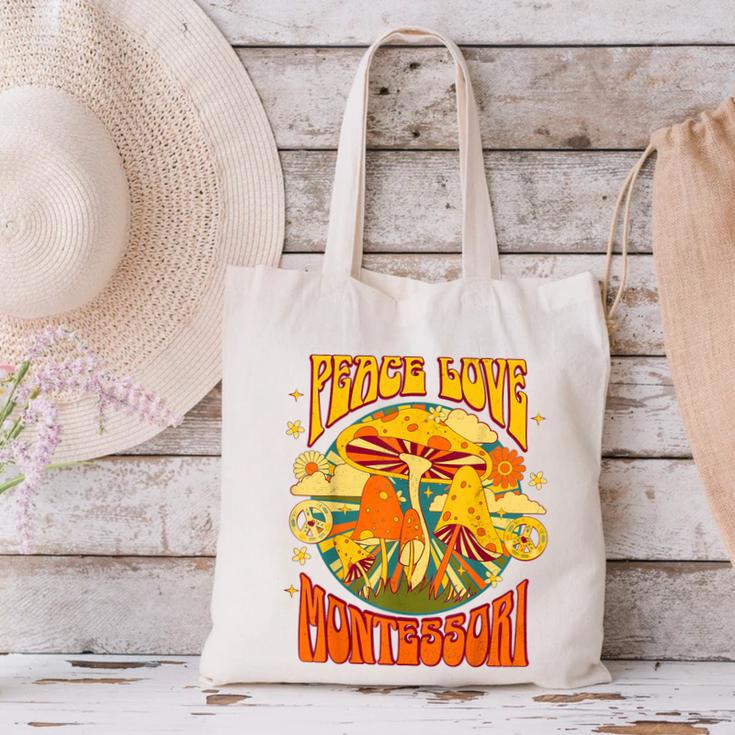Montessori School Montessori Teacher Peace Love Montessori For Men Women Canvas Tote Bag, gift for family, gift for coworker