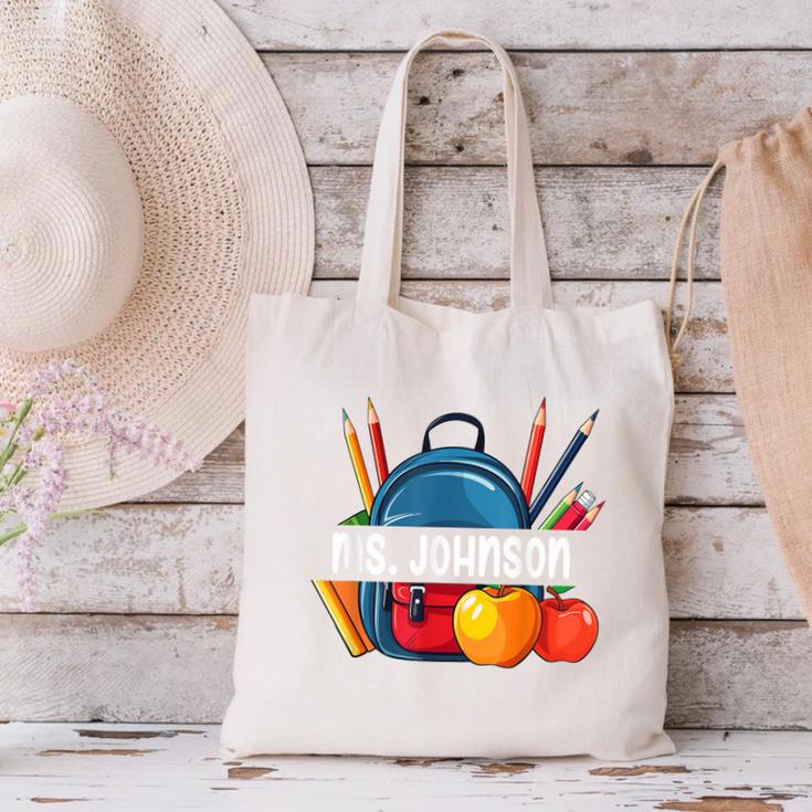 Ms Johnson Personalized Name Back To School Teacher For Men Women Kids Canvas Tote Bag, gift for family, gift for coworker Ms Johnson Personalized Name Back To School Teacher For Men Women Kids Canvas Tote Bag, gift for family, gift for coworker