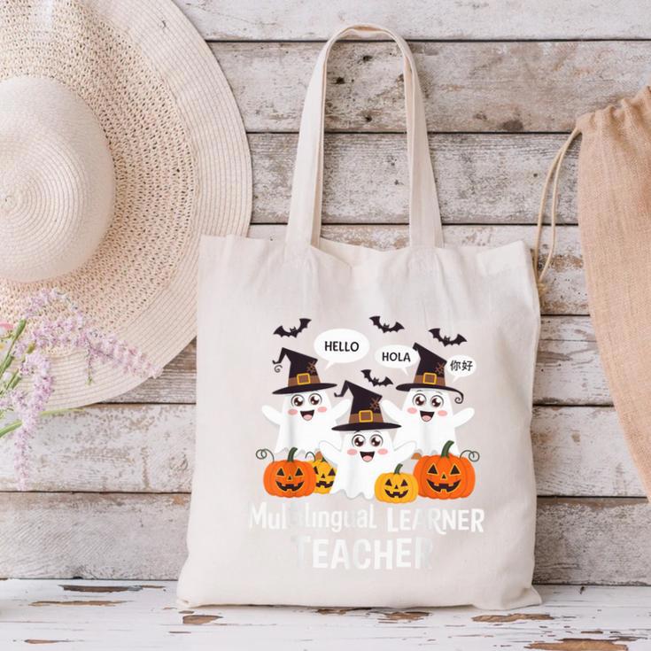 Multilingual Learner Teacher Spooky Halloween ESL Teacher Canvas Tote Bag, Esl Teacher Tote Bags, gift for family, gift for coworker Multilingual Learner Teacher Spooky Halloween ESL Teacher Canvas Tote Bag, Esl Teacher Tote Bags, gift for family, gift for coworker