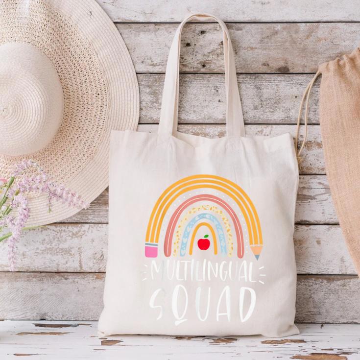 Multilingual Squad Multilingual Teacher Appreciation Kids Canvas Tote Bag, gift for family, gift for coworker
