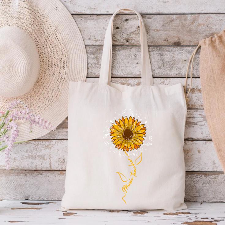 Music Teacher Shirt Sunflower Music Notes Musician Singer Canvas Tote Bag, gift for family, gift for coworker Music Teacher Shirt Sunflower Music Notes Musician Singer Canvas Tote Bag, gift for family, gift for coworker