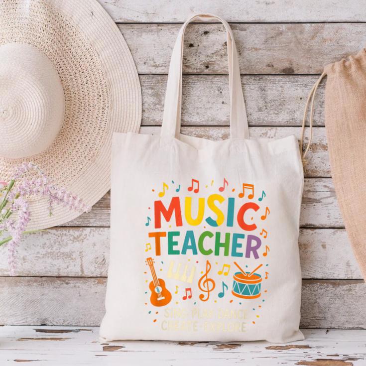 Music Teacher Music Sing Play Dance Choir Piano Canvas Tote Bag, gift for family, gift for coworker