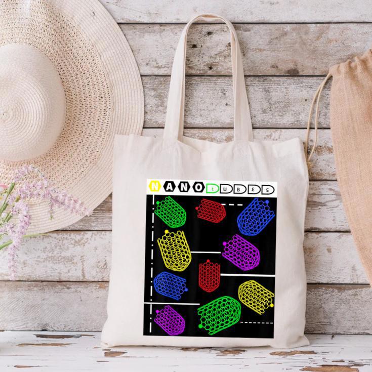 Nerdy Forms Nanotubes Chemistry Teacher Geek Canvas Tote Bag, gift for family, gift for coworker
