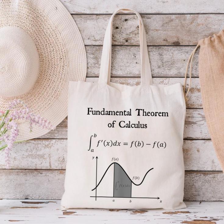 Nerdy Fundamental Theorem Of Calculus Math Teacher Geek Canvas Tote Bag, gift for family, gift for coworker
