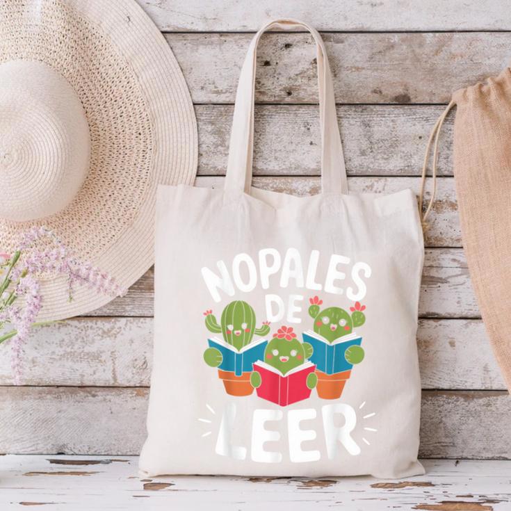 Nopales De Leer Bilingual Teacher Maestra Spanish Teacher Canvas Tote Bag, gift for family, gift for coworker Nopales De Leer Bilingual Teacher Maestra Spanish Teacher Canvas Tote Bag, gift for family, gift for coworker