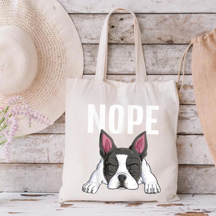 Nope Boston Terrier Puppy Dog Bostie Lover Men Women Girls Kids Canvas Tote Bag, gift for family, gift for coworker