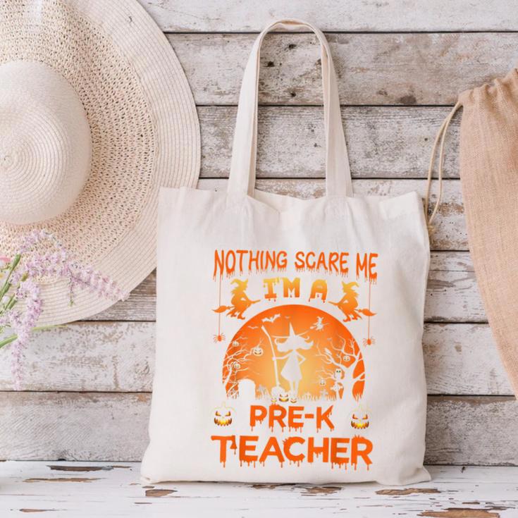 Nothing Scare Me I'm a Pre-k Teacher Matching Halloween For Men Women Canvas Tote Bag, gift for family, gift for coworker