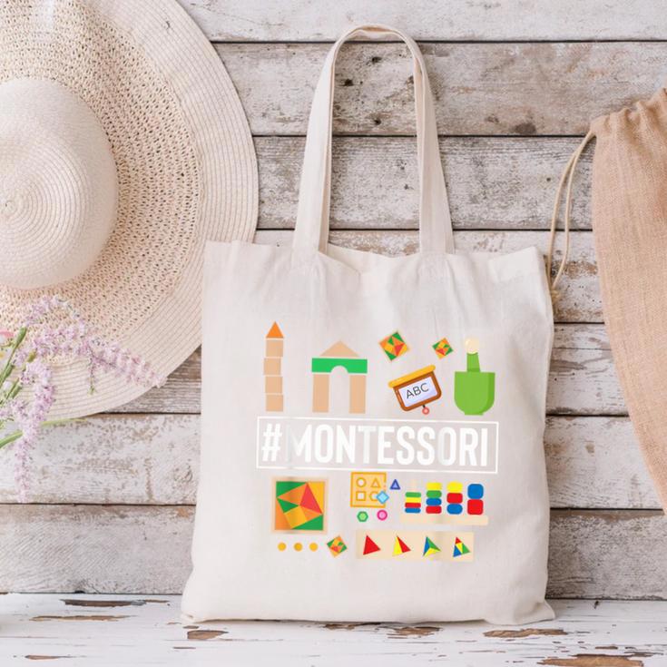 Novelty Montessori Studying Learning Schooling Teacher Love For Men Women Canvas Tote Bag, gift for family, gift for coworker Novelty Montessori Studying Learning Schooling Teacher Love For Men Women Canvas Tote Bag, gift for family, gift for coworker