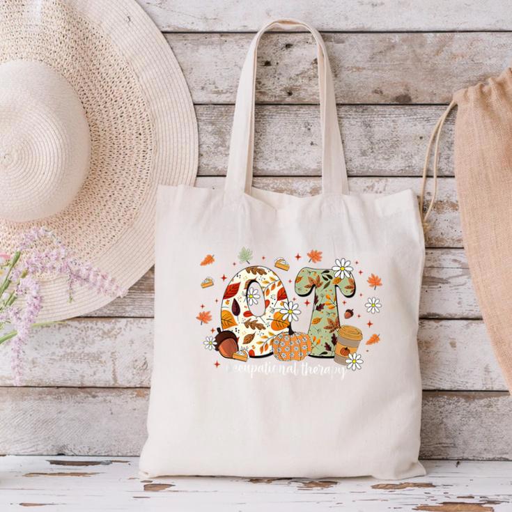 Occupational Therapy Fall Autumn Pumpkin Flower OTA Teacher Canvas Tote Bag, gift for family, gift for coworker Occupational Therapy Fall Autumn Pumpkin Flower OTA Teacher Canvas Tote Bag, gift for family, gift for coworker