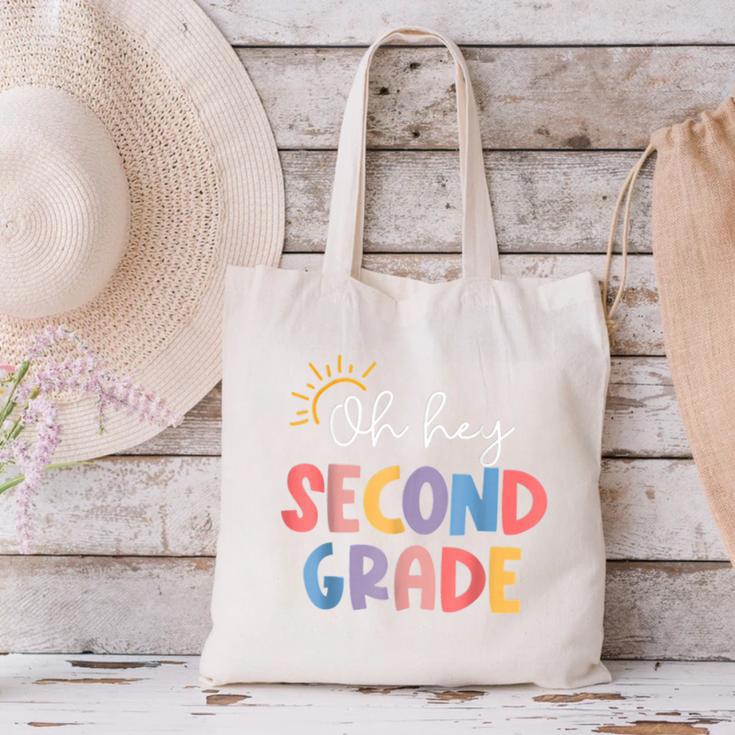 Oh Hey Second Grade First Day Of Teacher Girls Boys Kids Canvas Tote Bag, First Grade Teacher Tote Bags, gift for family, gift for coworker Oh Hey Second Grade First Day Of Teacher Girls Boys Kids Canvas Tote Bag, First Grade Teacher Tote Bags, gift for family, gift for coworker