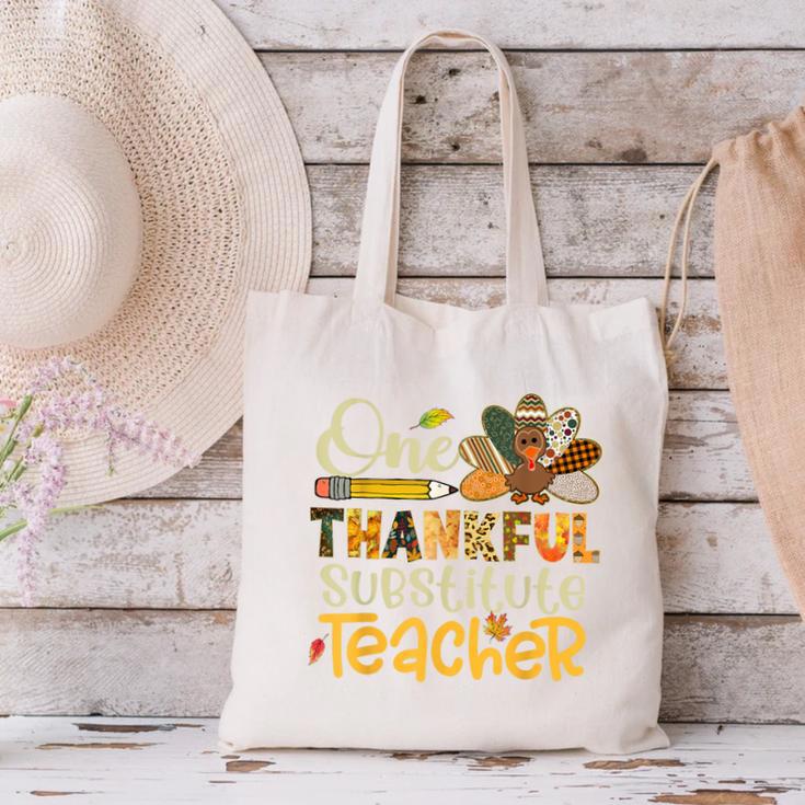 One Thankful Substitute Teacher Turkey Leopard Thanksgiving For Men Women Canvas Tote Bag, gift for family, gift for coworker One Thankful Substitute Teacher Turkey Leopard Thanksgiving For Men Women Canvas Tote Bag, gift for family, gift for coworker