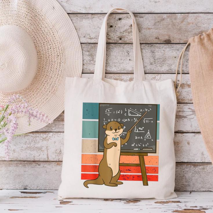 Otter Professor Teacher Teaching Maths Mathematics Canvas Tote Bag, gift for family, gift for coworker Otter Professor Teacher Teaching Maths Mathematics Canvas Tote Bag, gift for family, gift for coworker