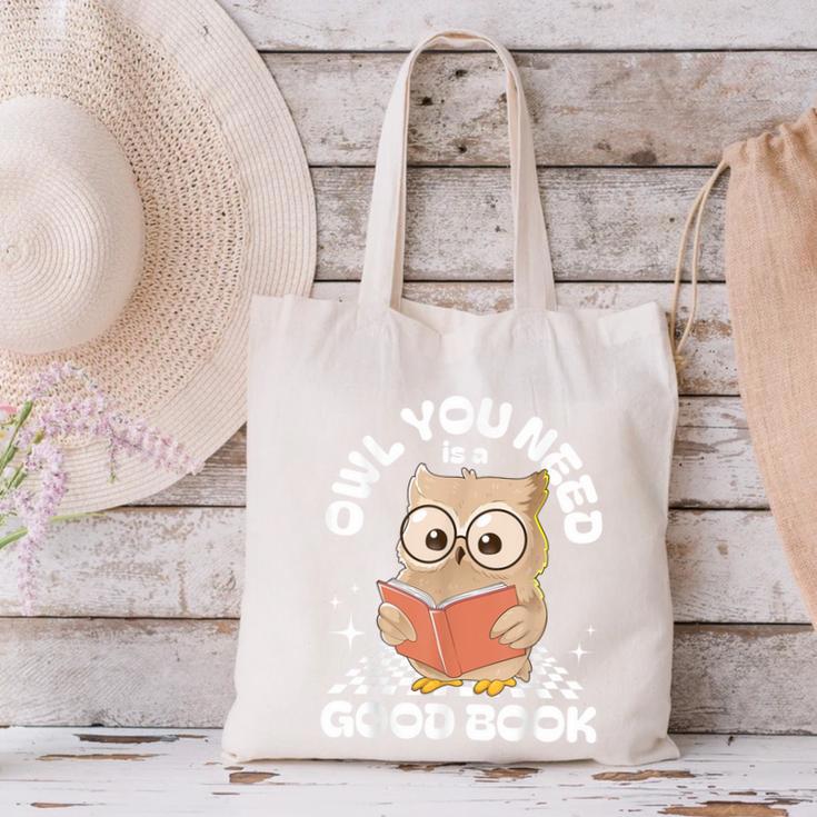 Owl You Need Is A Good Book Teacher Librarian Reading Canvas Tote Bag, gift for family, gift for coworker