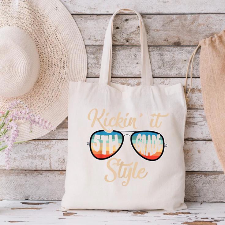 P41l Retro Kickin It 5th Grade Style Teacher Back To School For Men Women Girls Kids Canvas Tote Bag, gift for family, gift for coworker P41l Retro Kickin It 5th Grade Style Teacher Back To School For Men Women Girls Kids Canvas Tote Bag, gift for family, gift for coworker
