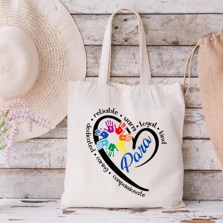 Para Heart Teacher Paraprofessional Paraeducator Men Women Canvas Tote Bag, gift for family, gift for coworker