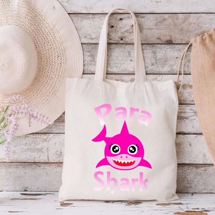 Para Shark Paraprofessional Female Teacher Canvas Tote Bag, gift for family, gift for coworker Para Shark Paraprofessional Female Teacher Canvas Tote Bag, gift for family, gift for coworker