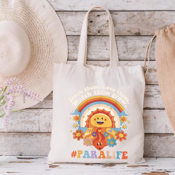 Paraprofessional Para Life Sun Flower Teacher Back To School Canvas Tote Bag, gift for family, gift for coworker