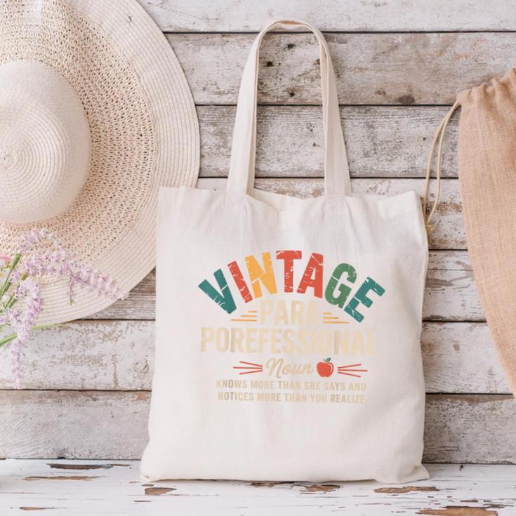 Paraprofessional Vintage Para Teacher 60s 70s 80s Canvas Tote Bag, gift for family, gift for coworker