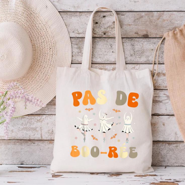 Pas De Boo-Rée Ghost Ballet Dancer Halloween Dance Teacher Canvas Tote Bag, gift for family, gift for coworker