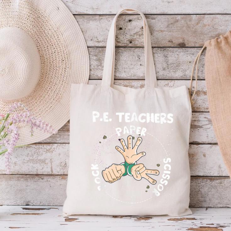 Physical Education PE Teacher Rock Paper Scissor Canvas Tote Bag, Pe Teacher Tote Bags, gift for family, gift for coworker