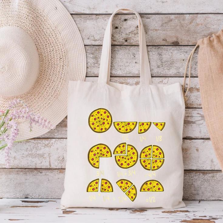 Pizza Salami Cheese Quick Math Fractions Math Teachers For Men Women Girls Kids Canvas Tote Bag, gift for family, gift for coworker Pizza Salami Cheese Quick Math Fractions Math Teachers For Men Women Girls Kids Canvas Tote Bag, gift for family, gift for coworker