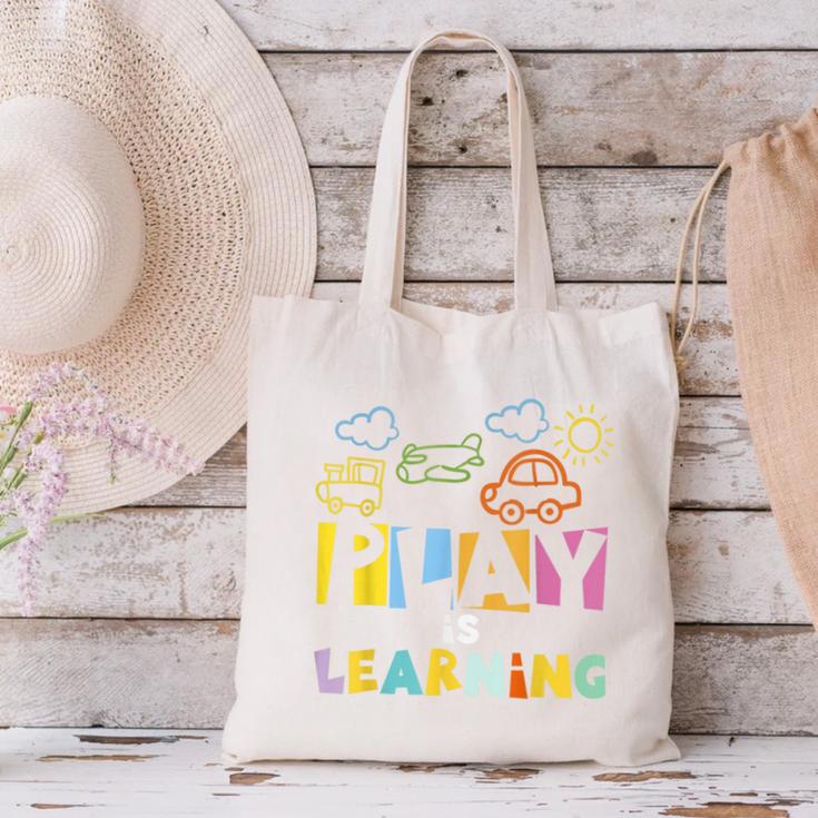 Play Is Learning Design T Designs For Teachers Preschool Canvas Tote Bag, gift for family, gift for coworker Play Is Learning Design T Designs For Teachers Preschool Canvas Tote Bag, gift for family, gift for coworker