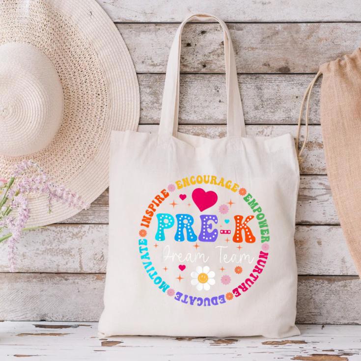 Pre K Dream Team Back To School Boys First Day Teacher Canvas Tote Bag, gift for family, gift for coworker