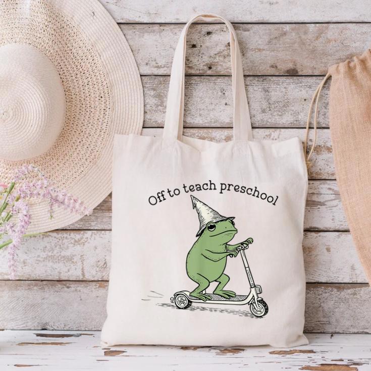 Pre K Grade Teacher Frog Back To School Preschool Canvas Tote Bag, gift for family, gift for coworker Pre K Grade Teacher Frog Back To School Preschool Canvas Tote Bag, gift for family, gift for coworker