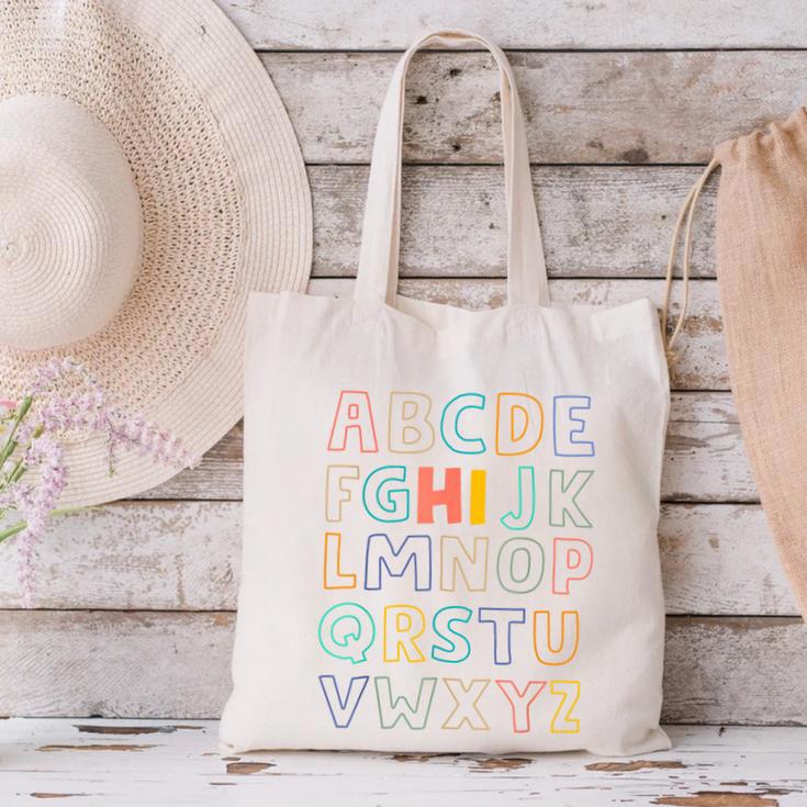 Pre K Kindergarten Hi Alphabet Back To School Teachers Men Women Girls Kids Canvas Tote Bag, gift for family, gift for coworker