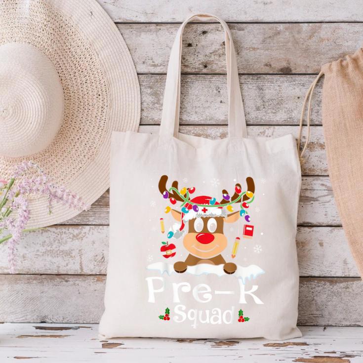 Pre-k Teacher Squad Reindeer Teacher Christmas Canvas Tote Bag, gift for family, gift for coworker Pre-k Teacher Squad Reindeer Teacher Christmas Canvas Tote Bag, gift for family, gift for coworker