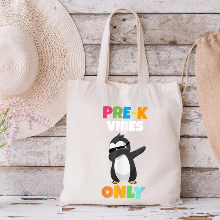 Pre-K Vibes Only Penguin Teachers Kids Back To School Canvas Tote Bag, gift for family, gift for coworker