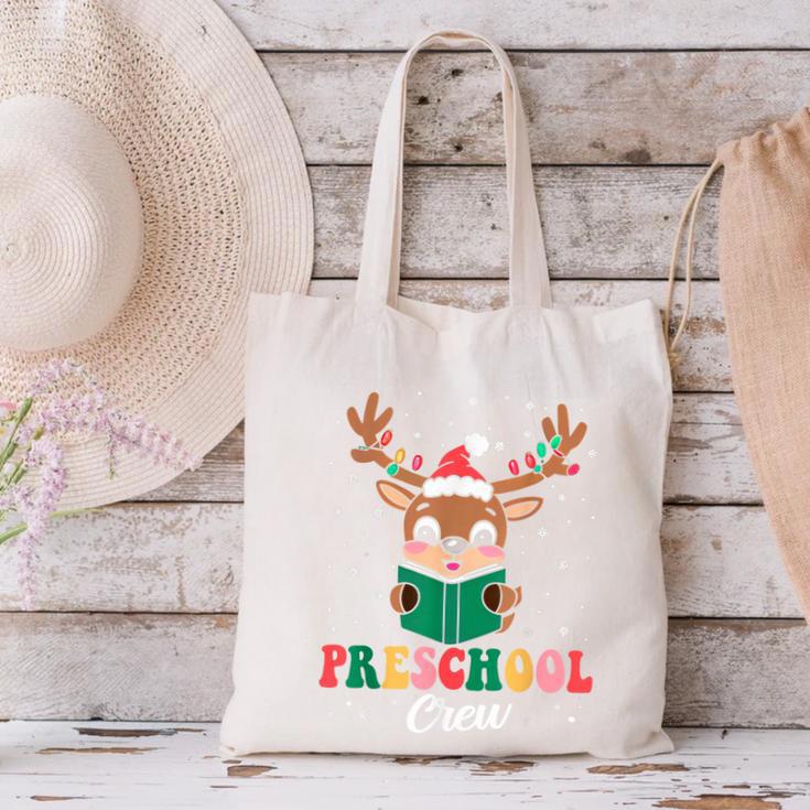 Preschool Crew Xmas Reindeer Teacher Student Christmas Canvas Tote Bag, gift for family, gift for coworker Preschool Crew Xmas Reindeer Teacher Student Christmas Canvas Tote Bag, gift for family, gift for coworker